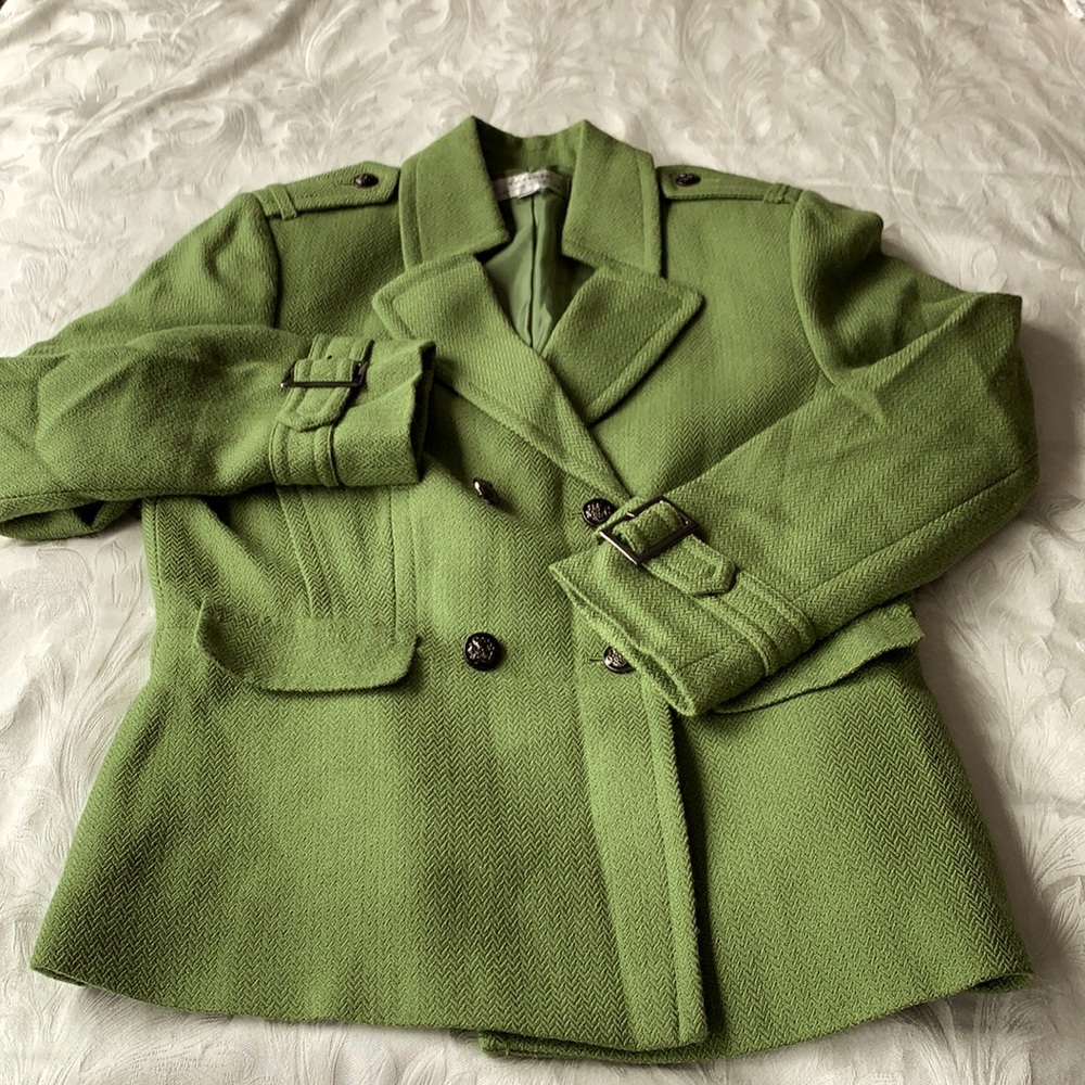 Tahari Green doubled breasted lined jacket